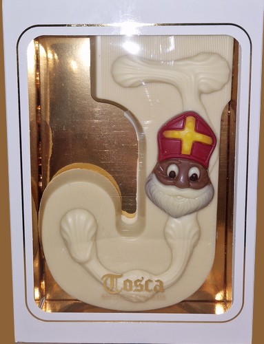 Tosca Luxe Chocoladeletter J Wit