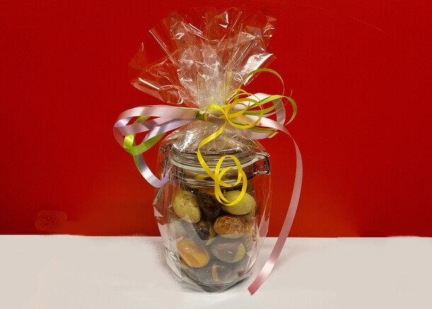 Tosca Bonboneieren gemengd in glazen weckpot 32 stuks ±620gr.