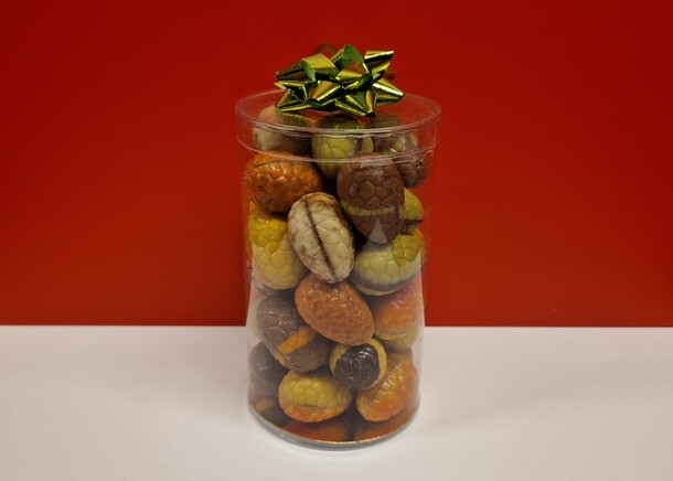 Tosca Praline Paaseitjes Assorti koker 32 stuks ±430gr.