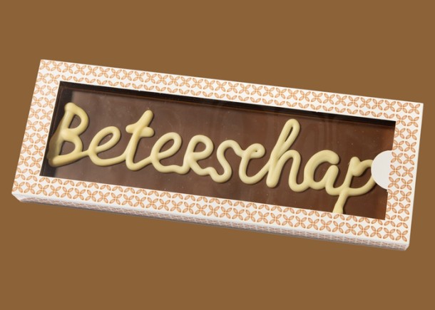  Belgische Chocolade Tablet in Luxe Doos "Beterschap" ±250gr.