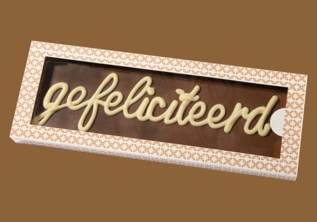  Belgische Chocolade Tablet in Luxe Doos "Gefeliciteerd" ±250gr.