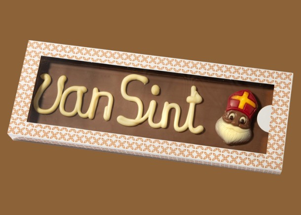  Belgische Chocolade Tablet in Luxe Doos "Van Sint" ±250gr.