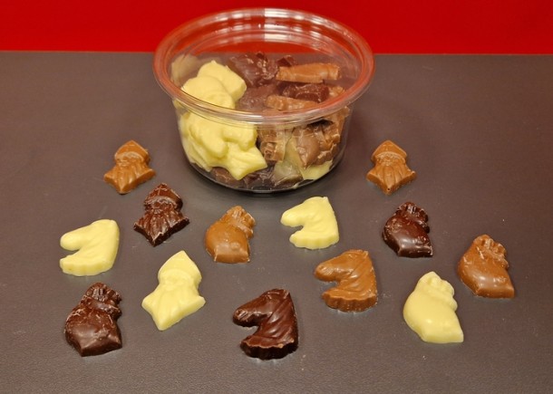 Sintchocolade Sintkopjes gemengd Bakje 35 stuks