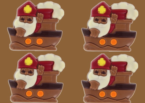 Sintchocolade Stoomboot melk Bakje 7 stuks