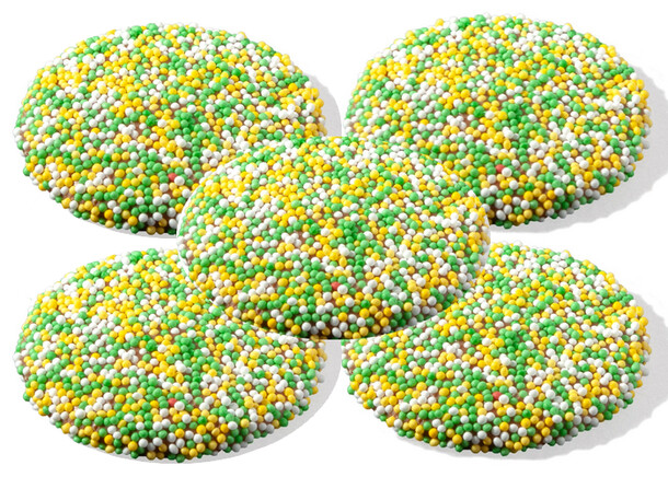 Tosca Melkchocolade Flik met Geel & Groen Musketzaad bakje 9 stuks