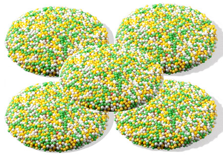 Tosca Melkchocolade Flik met Geel & Groen Musketzaad bakje 9 stuks